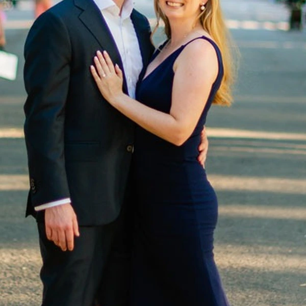 Wedding Attire Draping and Engagement Ring Sparkle